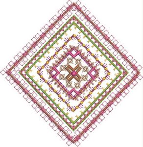 Feast of Colour, machine embroidery designs, artistic, patterns, creative, decorative, moroccan, middle east, floral, flowers, stars, leaves, funky patterns, foot stool, purse, bag, handbag, cushion, clothing, top, shirt, t-shirt, placemat, home decor, wall hanging, colourful, swirls, creative