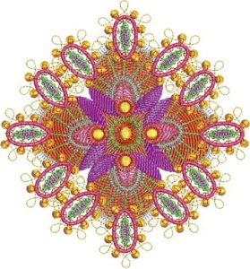 Feast of Colour, machine embroidery designs, artistic, patterns, creative, decorative, moroccan, middle east, floral, flowers, stars, leaves, funky patterns, foot stool, purse, bag, handbag, cushion, clothing, top, shirt, t-shirt, placemat, home decor, wall hanging, colourful, swirls, creative