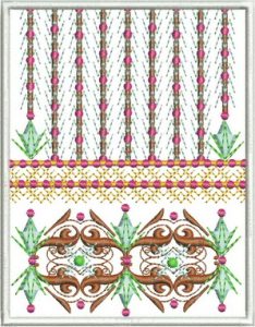 Feast of Colour, machine embroidery designs, artistic, patterns, creative, decorative, moroccan, middle east, floral, flowers, stars, leaves, funky patterns, foot stool, purse, bag, handbag, cushion, clothing, top, shirt, t-shirt, placemat, home decor, wall hanging, colourful, swirls, creative