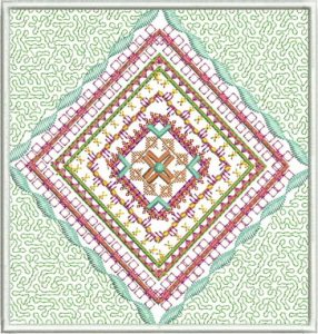 Feast of Colour, machine embroidery designs, artistic, patterns, creative, decorative, moroccan, middle east, floral, flowers, stars, leaves, funky patterns, foot stool, purse, bag, handbag, cushion, clothing, top, shirt, t-shirt, placemat, home decor, wall hanging, colourful, swirls, creative