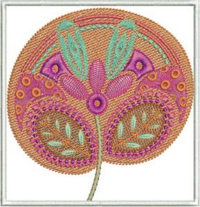 Feast of Colour, machine embroidery designs, artistic, patterns, creative, decorative, moroccan, middle east, floral, flowers, stars, leaves, funky patterns, foot stool, purse, bag, handbag, cushion, clothing, top, shirt, t-shirt, placemat, home decor, wall hanging, colourful, swirls, creative