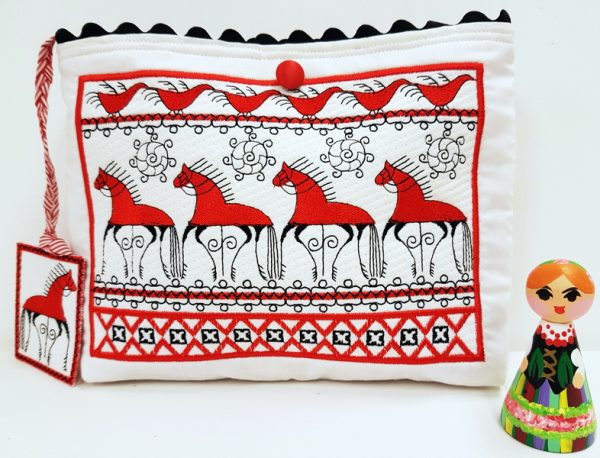 Folklore, machine embroidery designs, horses, artistic, creative, decorative, patterns, cushion, pillow, purse, clothing, jacket, top, t-shirt