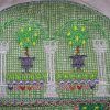 Four Seasons Spring, machine embroidery designs, gardens, floral, flowers, artistic, decorative, patterns, lemon tree, topairy, pots, leaf, arch, columns, pretty, delicate, cushion, homewares