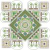 Four Seasons Spring, machine embroidery designs, gardens, floral, flowers, artistic, decorative, patterns, lemon tree, topairy, pots, leaf, arch, columns, pretty, delicate, cushion, homewares