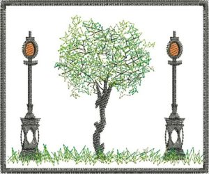 Four Seasons Winter, machine embroidery designs, snow, ice, white, swan, topiary, plant, decorative, creative, artistic, fence, gate, winter tree, street lamp, ocean, river, water, clothing, scarf, cushion, homewares