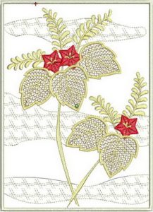 Hana, machine embroidery designs, lilly, flower, floral, leaves, bouquet, decorative, artistic, wall hanging, homewares, cushion, pillow, clothing, t-shirt, top, blouse, table runner, beatuiful