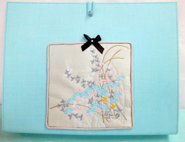 Harvest Moon, machine embroidery designs, floral, flowers, place mat, cushion, foot stool, box, folder, book cover, bag, home decor, pretty, wattle