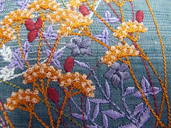 Harvest Moon, machine embroidery designs, floral, flowers, place mat, cushion, foot stool, box, folder, book cover, bag, home decor, pretty, wattle