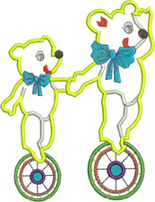 Hey Day Circus, machine embroidery designs, circus tent, flags, clown, juggling, balloons, elephant, giraffe, lion, hoop, daschund, dogs, seal, sleep my darling, teddy, unicycle, tiger wall hanging, blanket, children, fun