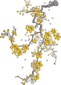 In the Air, Machine Embroidery Designs, floral, flowers, artistic, decorative, patterns, blossoms, branches, cushion clothing