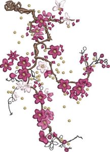 In the Air, Machine Embroidery Designs, floral, flowers, artistic, decorative, patterns, blossoms, branches, cushion clothing