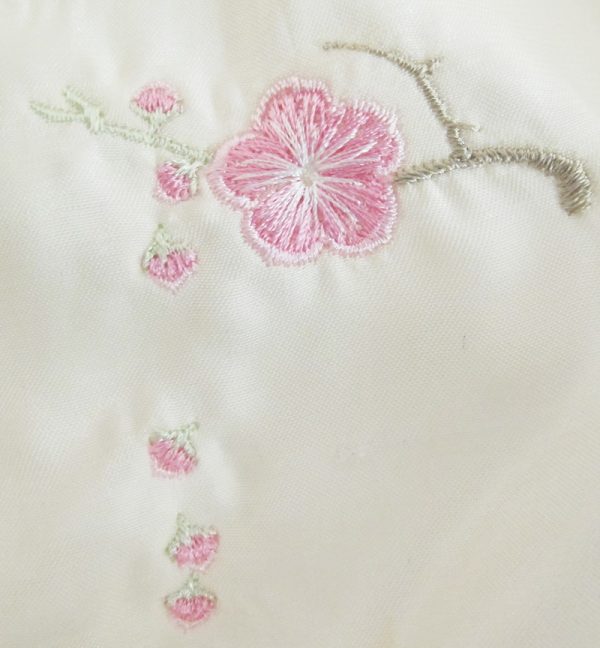 Kyoto Garden, machine embroidery designs, floral, flowers, branches, blossoms, birds, hankerchief, cushion, coat hanger, dust cover, blouse, clothing, delicate, pretty