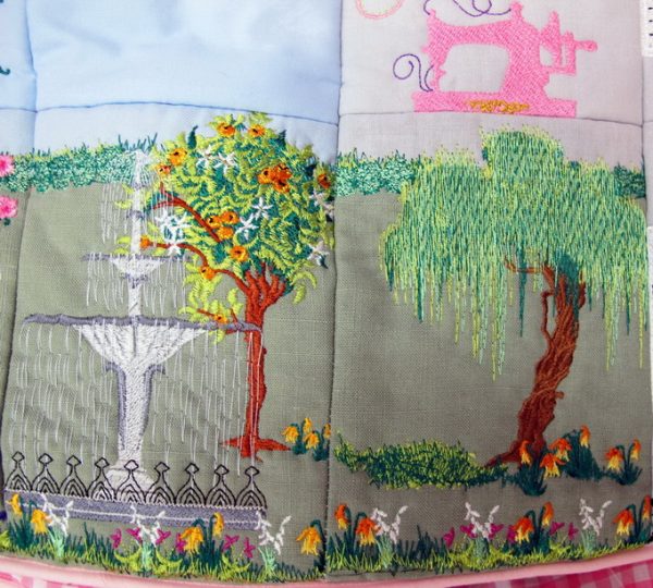 Let's Sew, machine embroidery designs, sewing machine cover, toy box, container, bag, cat, bench, house, curtains, topairy pot, floral, flowers, front door, decorative, street lamp, bird, apple tree, orange tree, fence, gate, tulips, window shutters, bike, bicycle, sewing machine, today i shall create, water fountain, child swinging, today i shall play, tree, patterns, decorative, artistic