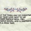 On the third day of Christmas, my true love gave to me Three French hens, Two turtle doves, And a partridge in a pear tree.