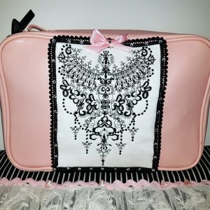 Material Girl, machine embroidery designs, decorative, artistic, patterns, beautiful, whimsical, hangbag, purse, bag, clothing, clothing, jumper, pull over