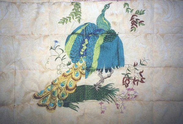 boudoir, machine embroidery designs, bird, flowers, flower pot. peacock, quilt, wall hanging, home decor, cushion