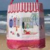 Endless Summer, machine embroidery designs, ladies, beach, sea, surf, surf boards, sail boat, restaurant, beach houses, sand, sand toys, kite, birds, palm tree, scooter, ice cream, umbrella, beach chair, vintage car, bag, handbag