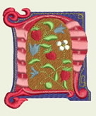 Illuminations, alpabet, machine embroidery designs, decorative, artistic, regency, wall hanging, quilt, blanket