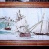 Maritime, machine embroidery designs, yacht, ship. sailing boat, boat, compass, antique, vintage, trees, water, river, wooden boat, wall hanging