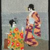 Misty Morning, machine embroidery designs, japanese, asian inspired, oriental, kimono, ladies, geisha, trees, blossoms, flowers, bonsai, lantern, picture frame, wall hanging