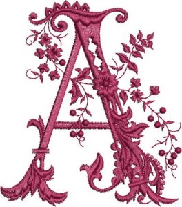 Monograms, machine embroidery designs, alphabet, floral, flowers, decorative, artistic, wall hanging, pillow, bag, handbag, clothing, blouse, top, delicate, a, b, c, d, e, f, g, h, i, j, k, l, m, n, o, p, q, r, s, t, u, v, w, x, y, z