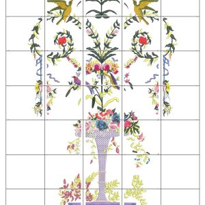 Boudoir Set 1, machine embroidery designs, floral, flowers, flower pot, bird, leaves, patchwork, wall hanging, quilt, homewares