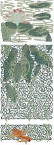 Enchant, machine embroidery designs, patterns, finch, bird, decorative, artistic, butterfly, butterflies, goldfish, koi, fish, reed, plant, sun, water, floral, flowers, tree, plant, trees, lilly, water lilly, lotus, cushion, pillow, picture frame, wall hanging, homewares, home decor, clothing, fashion, t-shirt, shirt, blouse, place mat, hand towel