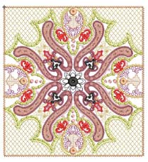 Rhapsody, machine embroidery designs, patterns, artistic, decorative, floral, flowers, beautiful different, cushion, pillow, handbag, bag, purse