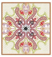 Rhapsody, machine embroidery designs, patterns, artistic, decorative, floral, flowers, beautiful different, cushion, pillow, handbag, bag, purse