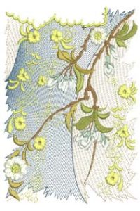 Summer Blooms, Machine Embroidery Designs, flowers, floral, branches, leaves, lake, river, water, pond, reeds, birds, peacock, artistic, decorative, blossoms, butterfly, rose, wisteria, wall hanging, picture frame, cushion, pillow, jacket, fashion, clothing, bag, handbag, table cloth, tissue box, homewares. home decor