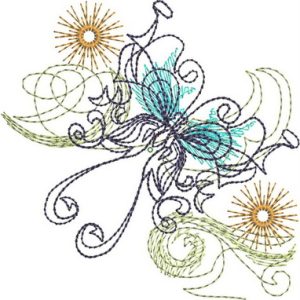 Nisso, machine embroidery designs, artistic, decorative, swirls, butterfly, floral, flowers, rose, handbag, bag, cushion, pillow