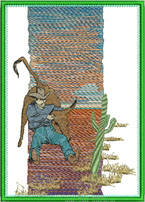 Old West, machine embroidery designs, hose, cowbow, bucking, country and western, cactus, sunset, hotel, pub, country, bull, wrangler, sheriff, saloon, decorative, patterns, bag, clothing, jeans, handbag, pullover, jumper