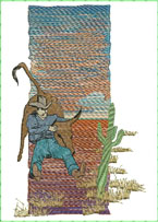 Old West, machine embroidery designs, hose, cowbow, bucking, country and western, cactus, sunset, hotel, pub, country, bull, wrangler, sheriff, saloon, decorative, patterns, bag, clothing, jeans, handbag, pullover, jumper