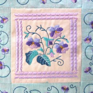 Pansy, machine embroidery designs, flowers, floral, decorative, artistic, cushion, pillow, homewares, beautiful, leaves, vines, decorative, artistic, border