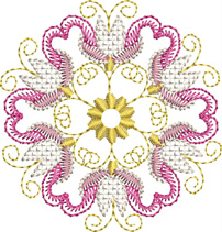 Ring of Grace, machine embroidery designs, flowers, swans, bows, tulips, artistic, decorative, star, patterns, beautiful, cushions, patchwork