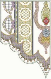 Saffron, machine embroidery designs, artistic, decorative, patchwork, patterrns, gems, diamond shapes, flowers, floral, paisley, wall hanging, bag, handbag, clothing, shirt, blouse