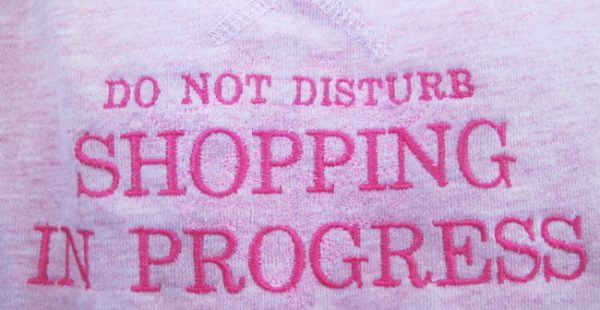 Shopping in Progress, machine embroidery designs, tiara, crown, artistic pattern, do not disturb shopping in progress, gems, diamond, love heart, artistic, handbag. bag, clothing, fashion, pull over, jumper, funny