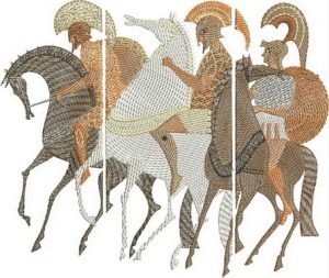 Spartans, Machine Embroidery Designs, Greek history, horses, army, shield, decorative, artistic, patterns, handbag, wall hanging, cushion, placemat, homewares, home decor