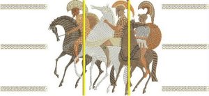 Spartans, Machine Embroidery Designs, Greek history, horses, army, shield, decorative, artistic, patterns, handbag, wall hanging, cushion, placemat, homewares, home decor