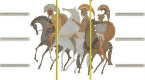 Spartans, Machine Embroidery Designs, Greek history, horses, army, shield, decorative, artistic, patterns, handbag, wall hanging, cushion, placemat, homewares, home decor