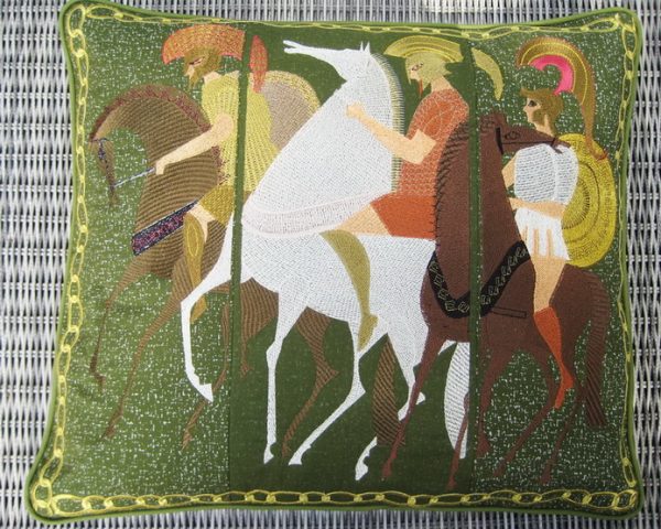 Spartans, Machine Embroidery Designs, Greek history, horses, army, shield, decorative, artistic, patterns, handbag, wall hanging, cushion, placemat, homewares, home decor