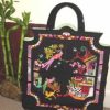 Spring Meditation, machine embroidery designs, peacock, bird, tree branch, oriental, asian inspired, patterns, artistic, butterflies, blossoms, flowers, chinese architecture, boat, temple, chinese, dragon, bag, handbag, cushion, pillow, patchwork, clothing, shirt,fashion, homewares