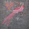 Spring Meditation, machine embroidery designs, peacock, bird, tree branch, oriental, asian inspired, patterns, artistic, butterflies, blossoms, flowers, chinese architecture, boat, temple, chinese, dragon, bag, handbag, cushion, pillow, patchwork, clothing, shirt,fashion, homewares