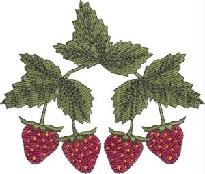 Strawberry Fields Forever, machine embroidery designs, strawberries, decorative, artistic, patterns, flowers, strawberry plant, punnet of strawberries, soft box, homewares, home decor, bag, handbag, purse, tea towel