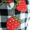 Strawberry Fields Forever, machine embroidery designs, strawberries, decorative, artistic, patterns, flowers, strawberry plant, punnet of strawberries, soft box, homewares, home decor, bag, handbag, purse, tea towel