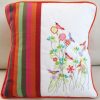 Summer Fresh, machine embroidery designs, flowers, floral, art deo style, birds, finches, colourful, leaves, stems, artistic, decorative, patterns. stars, cushion, pillow, notebook, book cover, pretty, scarf. fashion, clothing, homewares, home decor