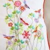 Summer Fresh, machine embroidery designs, flowers, floral, art deo style, birds, finches, colourful, leaves, stems, artistic, decorative, patterns. stars, cushion, pillow, notebook, book cover, pretty, scarf. fashion, clothing, homewares, home decor