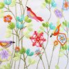 Summer Fresh, machine embroidery designs, flowers, floral, art deo style, birds, finches, colourful, leaves, stems, artistic, decorative, patterns. stars, cushion, pillow, notebook, book cover, pretty, scarf. fashion, clothing, homewares, home decor