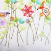 Summer Fresh, machine embroidery designs, flowers, floral, art deo style, birds, finches, colourful, leaves, stems, artistic, decorative, patterns. stars, cushion, pillow, notebook, book cover, pretty, scarf. fashion, clothing, homewares, home decor