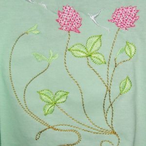 Summer Morning, machine embroidery designs, flowers, delicate, stems, leaves, artistic, decorative, swallows, birds, clothing, t-shirt, shirt, delicate, floral, pretty, beautiful